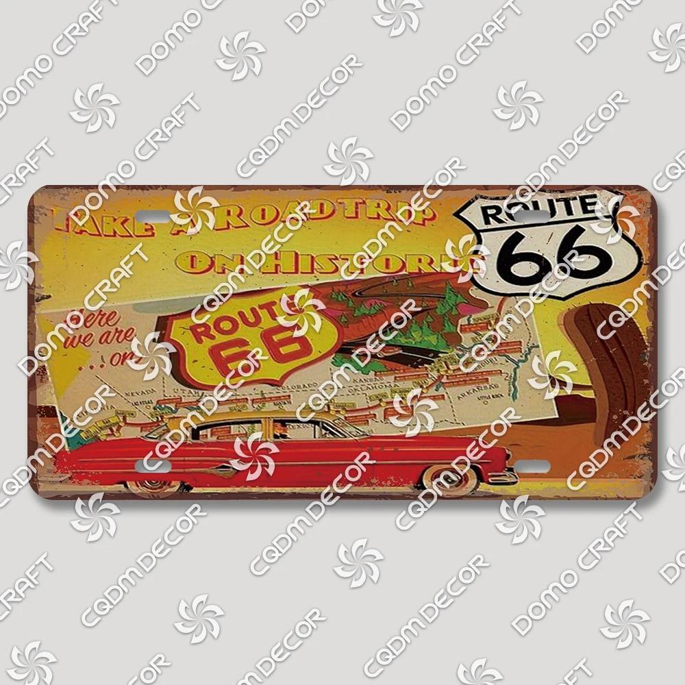 Vintage US Route  Tin Sign Metal Wall Art Decor  Retro Car Poster Plaque for Garage Motel Bar Club Gas Station  Perfect Home Dec