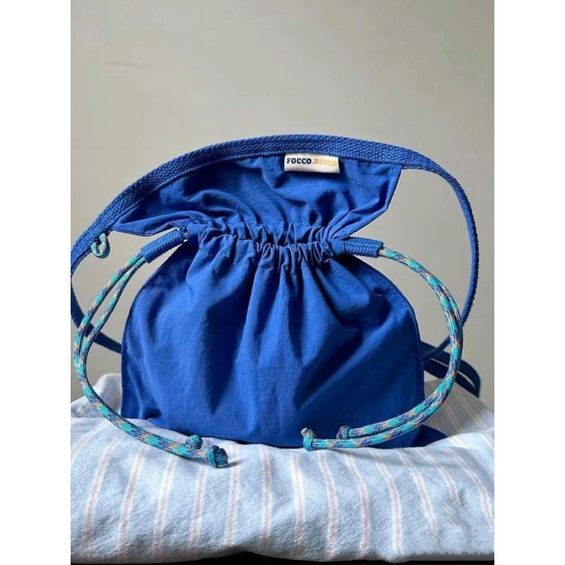 

Special-Interest Design Brand One-Shoulder Thailand Shopping Drawstring Blue (In Stock)