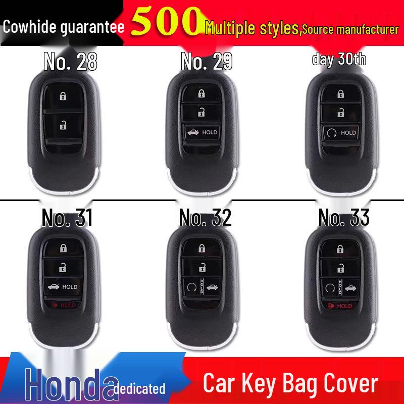 

Чехол для ключа Honda для Integra, VEZEL, Civic 11-го поколения (2022) - Полный защитный пакет с пряжкой Size 28 чёрный