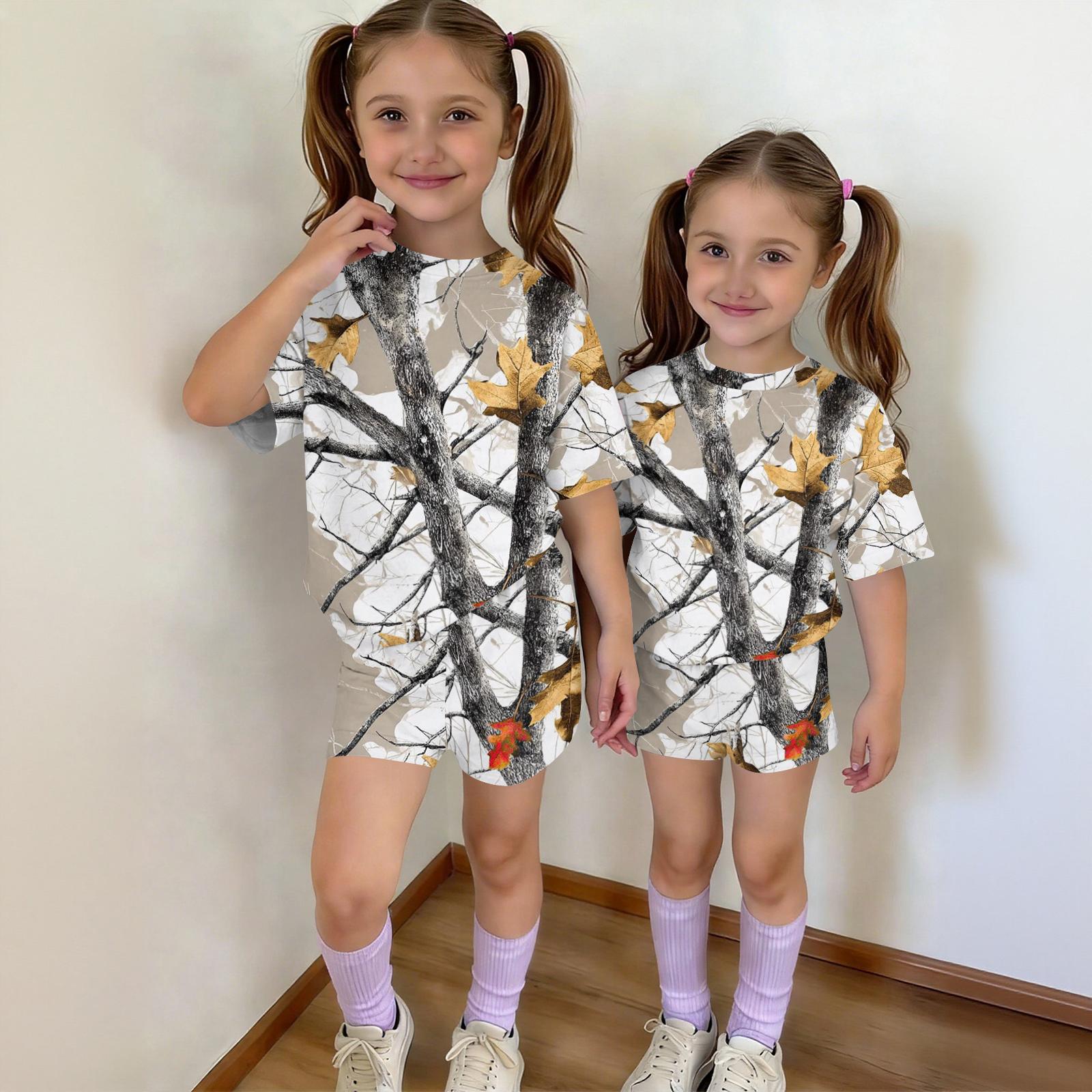 

Infant Newborn Baby Girls Boys Loose Print T-shirt+Pants Print Outfits Set 110