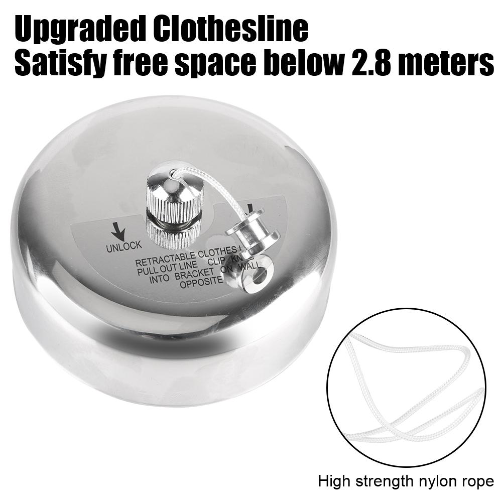 Portable Retractable Clotheslines Clothes Dryer Organiser Stainless Steel Clothes Drying Rack Rope Laundry Hanger Home Storage