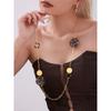Leopard Print Disc Sweater Necklace New Fashionable Neck Chain Accessories