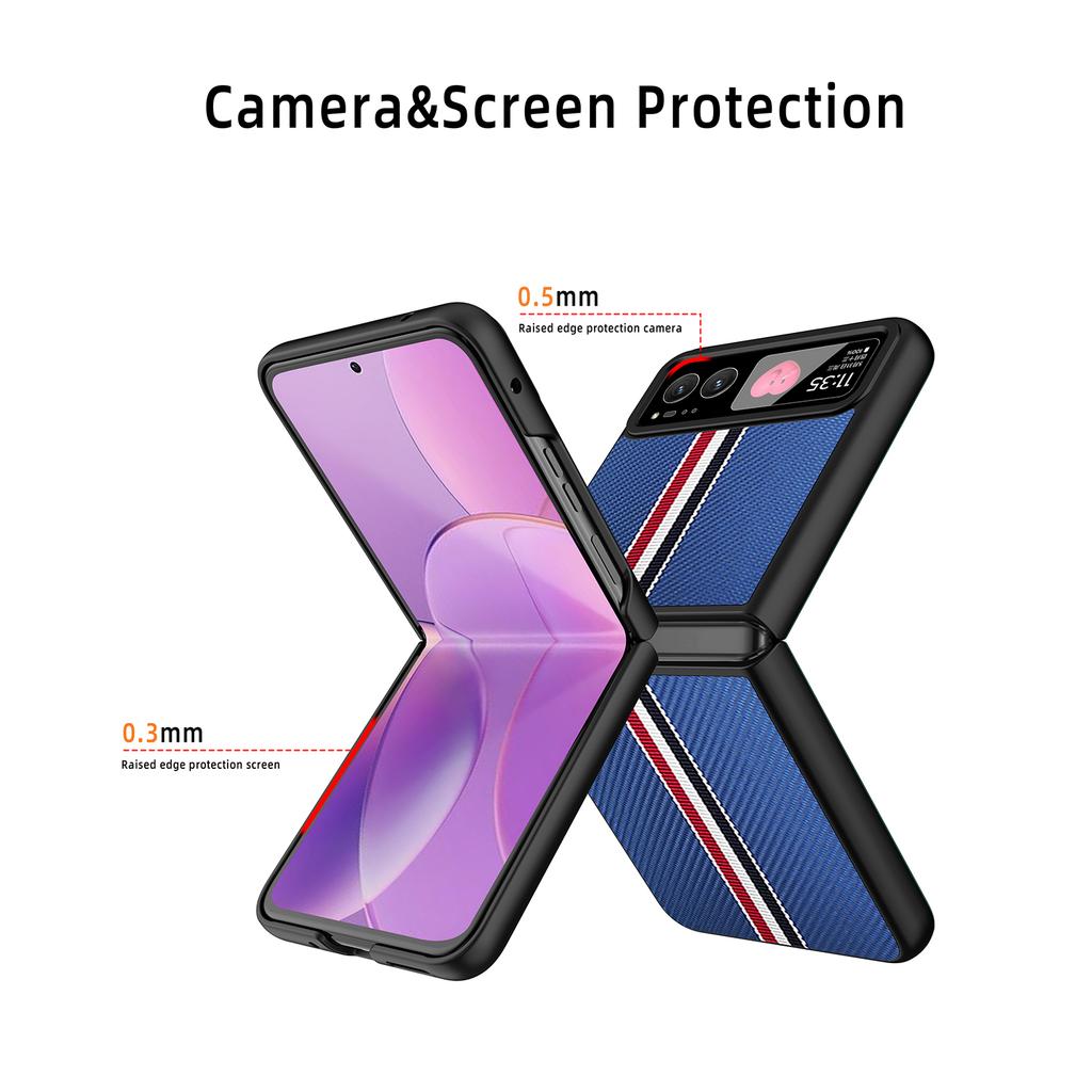 For Motorola Razr 40 5G Phone Case Colorful Stripes Pattern with Rear Screen Film