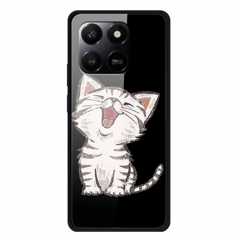 Phone Case For Honor 400 Smart Play 10T Case Luxury Cartoon Tempered Glass Hard Back Cover For Honor X7d Case Coque Funda Shell