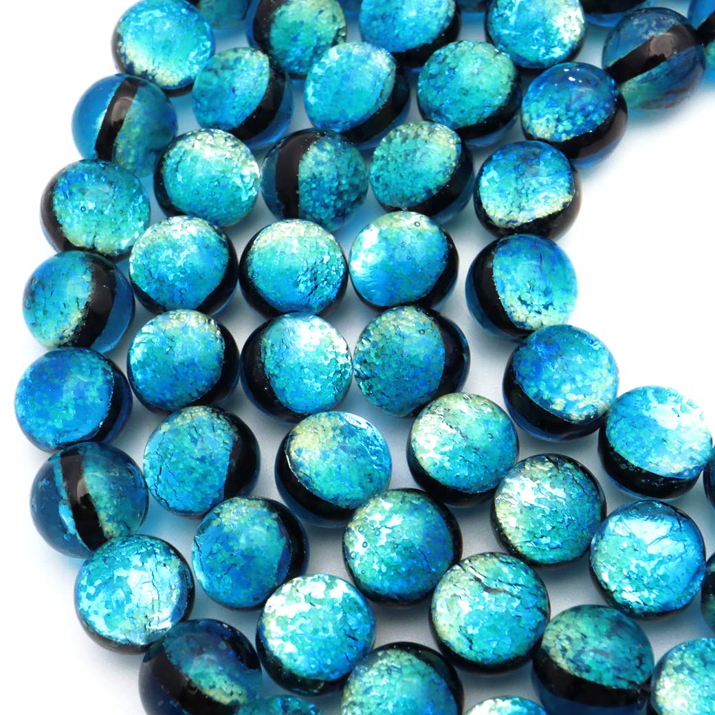 

[GOLD STONE] Glowing Hateruma Blue Firefly Glass Beads, 10mm, from Hateruma Island, Okinawa
