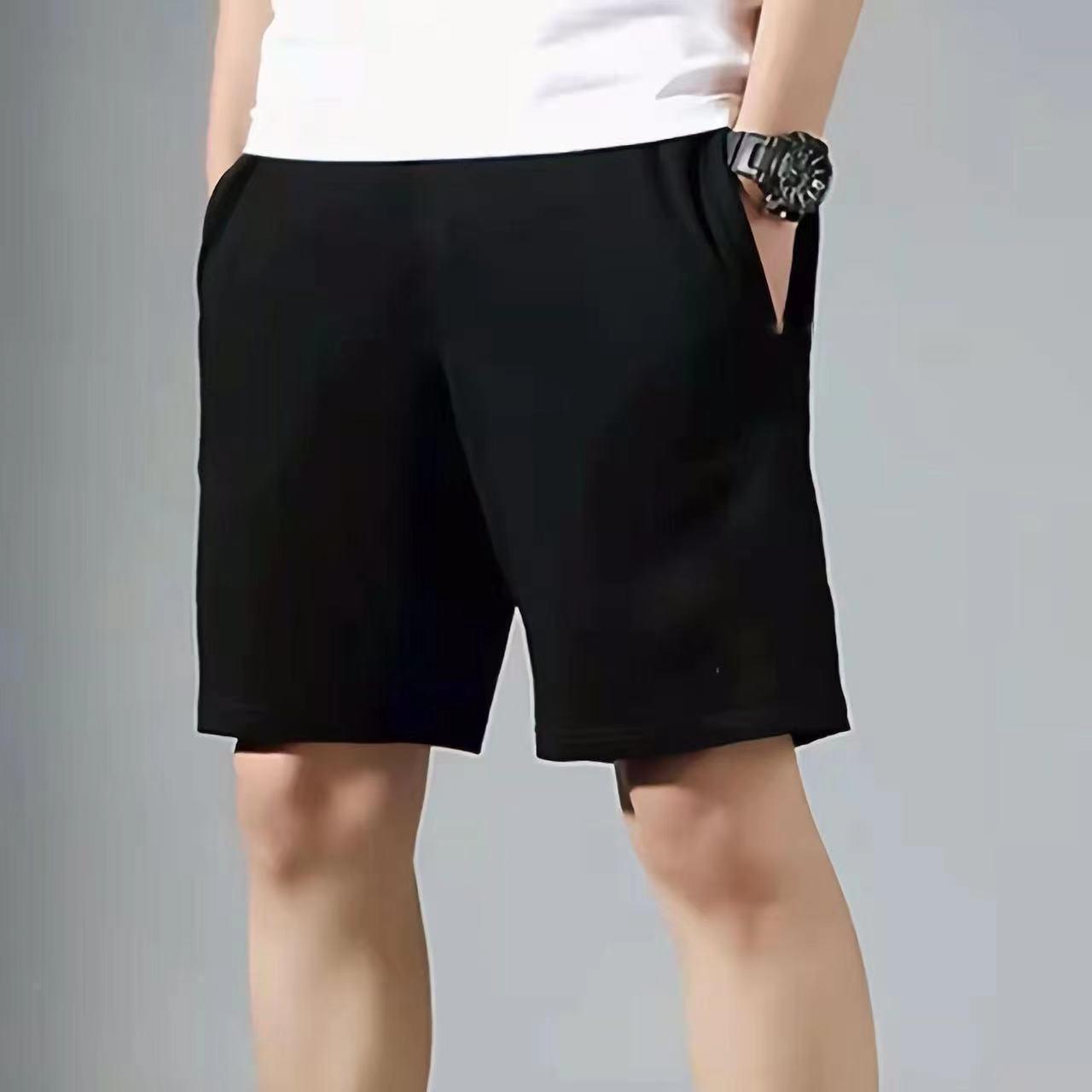 

Мужские черные повседневные шорты прямого кроя для пляжа и бега - летний тренд 2025 5XL чёрный