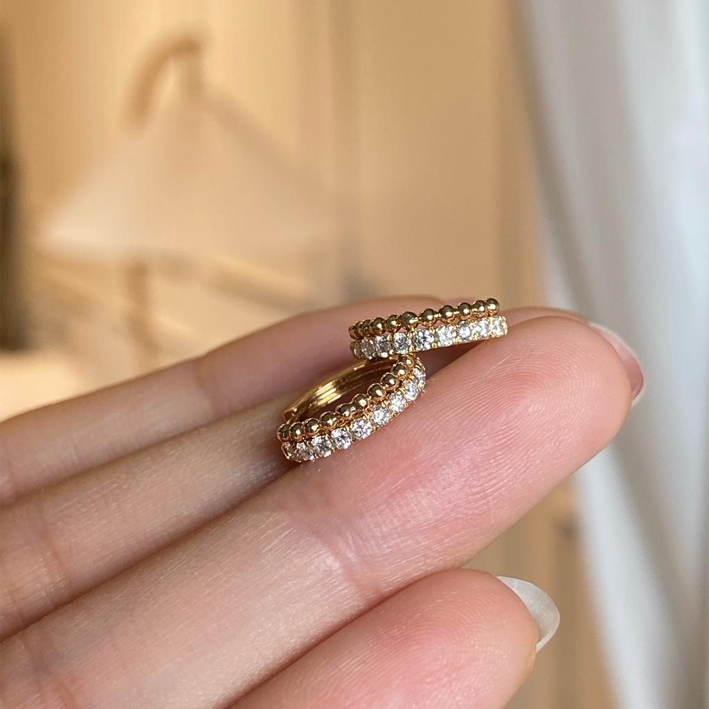 Pendientes Geométricos Brillantes de Zirconia con Chapado de Plata de Ley 925 y Oro de 18K Incrustado para Mujer Joyería Ligera de Lujo para Fiesta y Boda