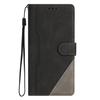 Applicable to iPhone16E leather case 17Pro matte splicing contrasting color card wallet protective case 14plus two-color