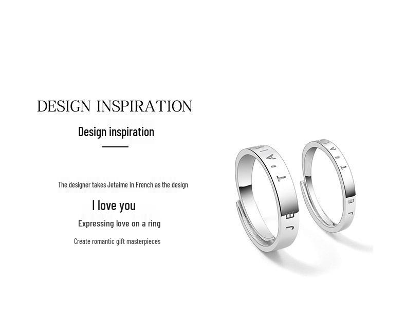 925 Sterling Silver French Couple Rings: Simple Luxurious Wedding Bands for Men & Women