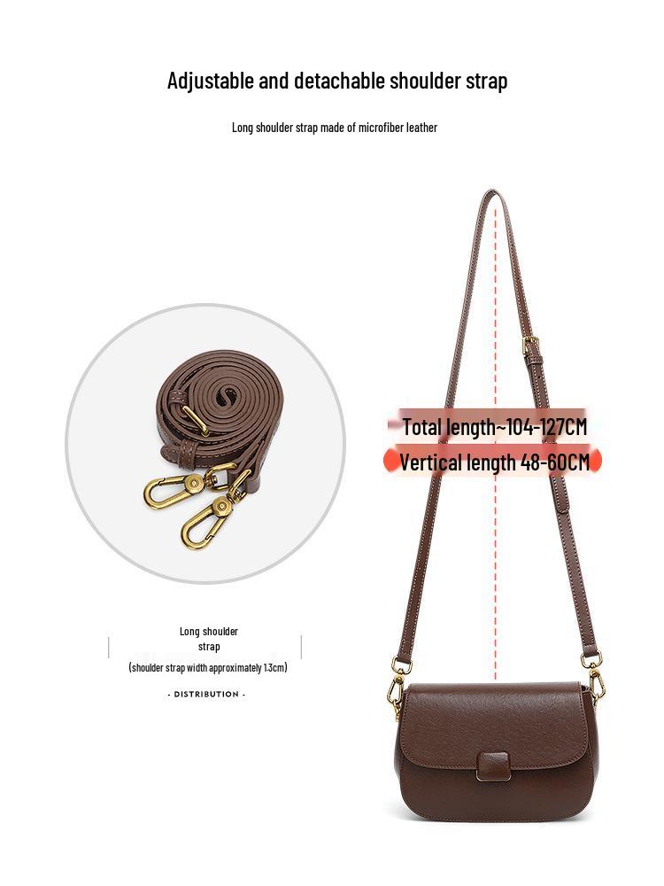 2025 New Women's Versatile Genuine Leather Crossbody Bag - Fashionable Vegetable-Tanned Cowhide Underarm Bag for Moms