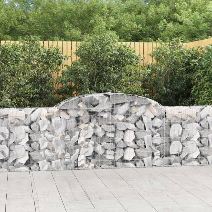 VidaXL Arched Gabion Baskets 2 Pcs 300x30x80/100 Cm Galvanized Iron, Gabion, Gabion Cage, Gabion Wall Basket, Wall 3146503