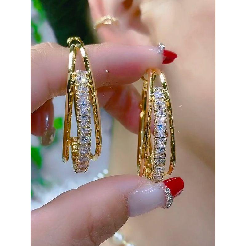 

Vintage Circle Earrings Women s Hong Kong Style Elegant New Arrival Easiest for Match Earrings Niche Style Exquisite Classy French Style Ear Rings 1349#(gold) Retro ear ring