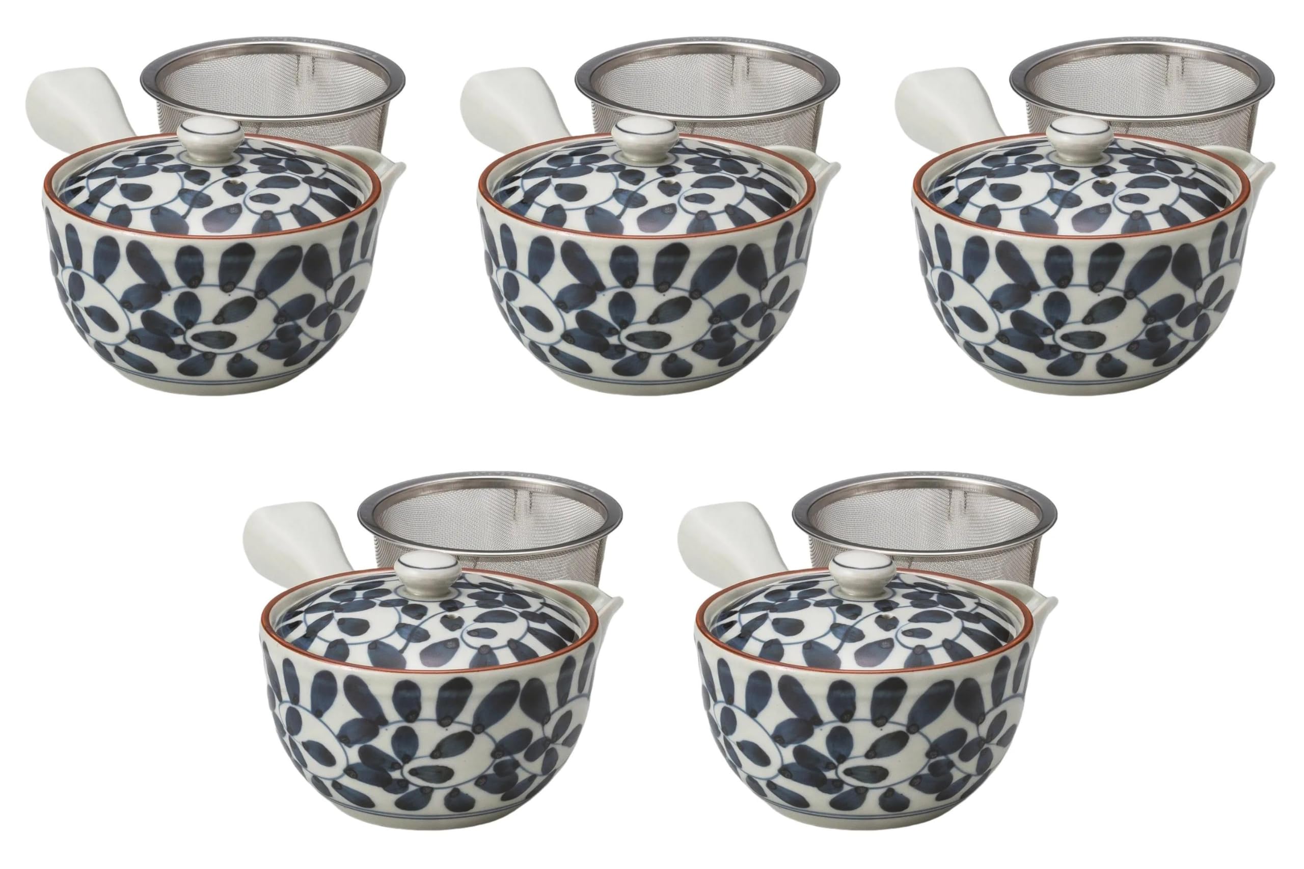 

Набор из 5 чайников Octopus Arabesque Sparrow mouth среднего размера, чайники Arita ware, чайники Arita ware Setomonohonpo U-образной формы [10,5×8 см 250 куб. см]