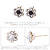 LOKUMI Made in 18K K18 Petite Pave Flower Nickel x Earrings, Japan, Gold, Post, K18, Hypoallergenic, Flower, Women's, Simple, Small, 18K, Flower,