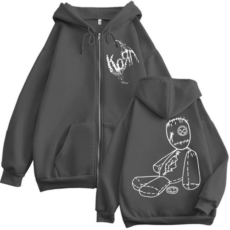 Felpe con zip limited edition Korn Rock Band Merch Album Musicale Rilasciato