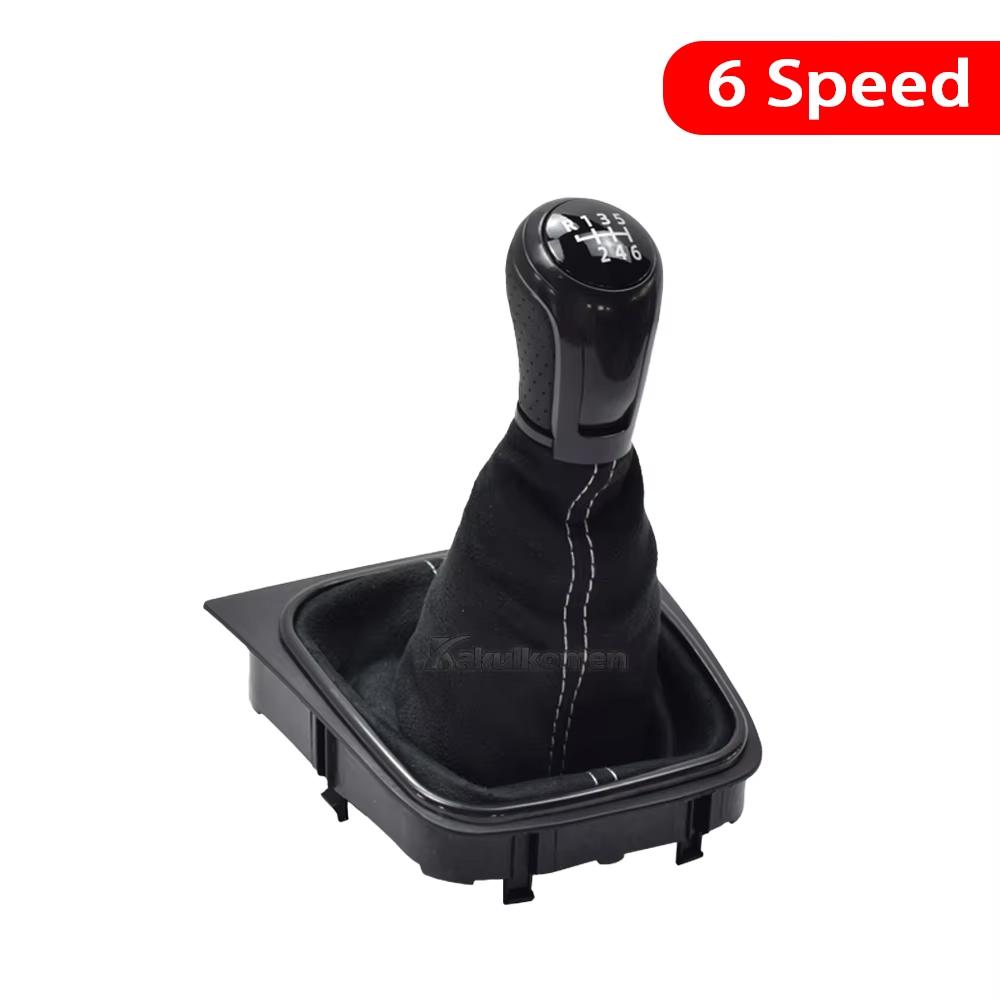 Für VW Golf 6 Golf 5 A5 MK5 GTI GTD R32 2004-2008 Scirocco MT 5 6-Gang-Schaltknauf Schalthebelmanschette Stiefelabdeckung Kragen