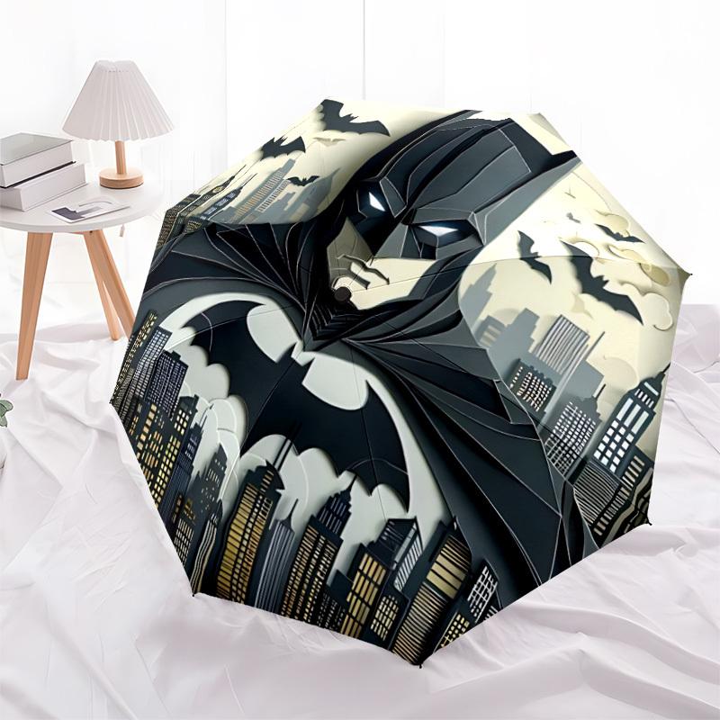 1pc Batman Automatic Folding Umbrella - Sturdy 8-Rib Polyester Canopy,Sun-Defying Travel Companion Yy251023133