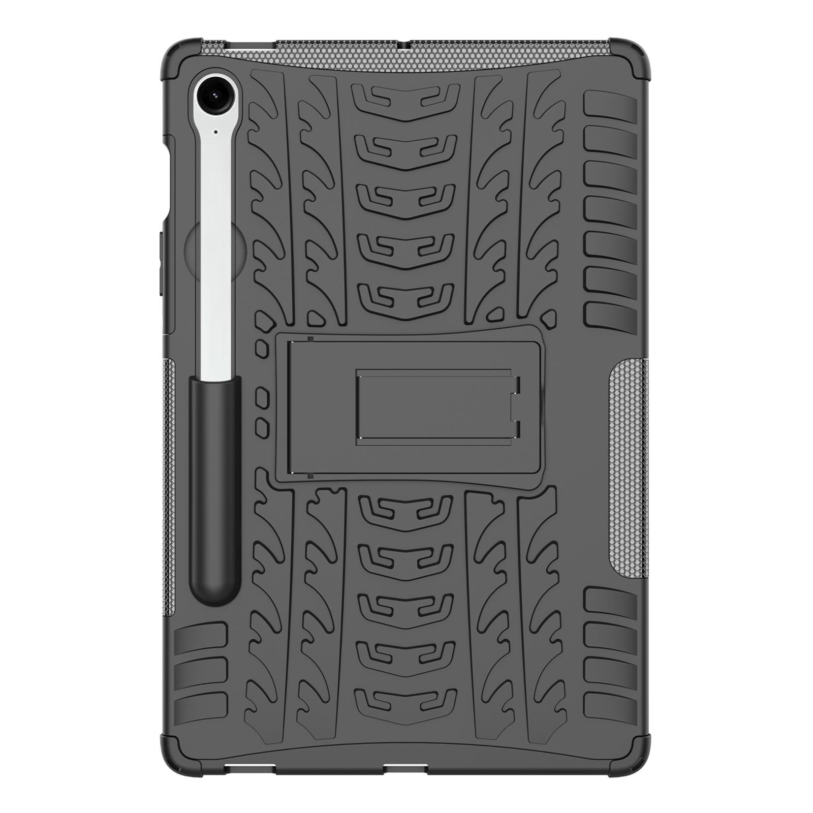 

For Samsung Galaxy Tab S9 FE Kickstand Case TPU+PC Tablet Cover Tire Texture Red