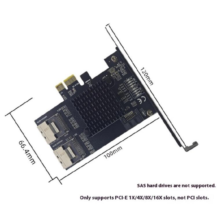SFF8087 To PCIE Adapter PCIE X1 To SFF-8087 Expansion Card Support 9 Port 6Gbps SATA3.0 Controller Accessories