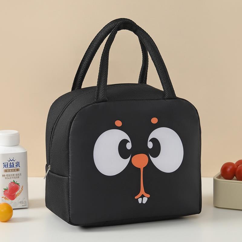 

Cartoon Insulated Bag Oxford Cloth Lunch Box Bag Insulated Bento Box Bag, Hand In Hand Rice Bag Camping Fresh-Keeping Ice Bag 1pc