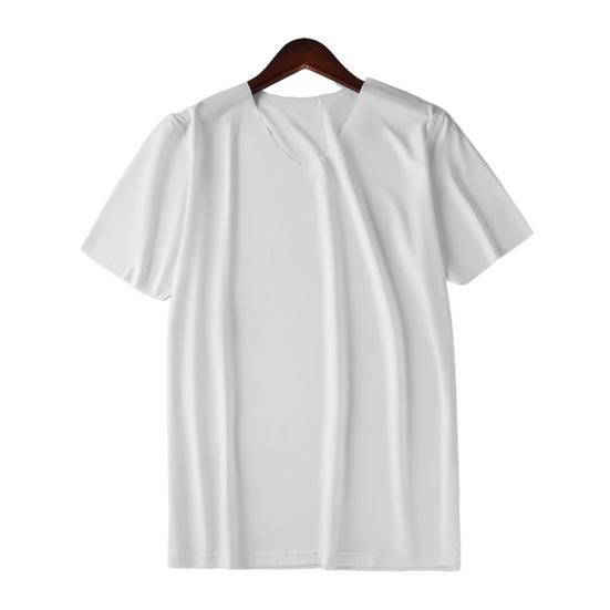 Men T-shirt Short Sleeves V Neck Slim M To 4XL Quick Dry Streetwear Solid Color Summer Casual Tee Shirt Top Sports Wear