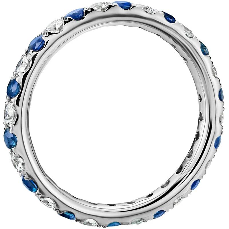 Minimalist CopperColor Finger Ring with Blue/White Cubic Zirconia Fashion Contracted Daily Wearable Jewelry for Women
