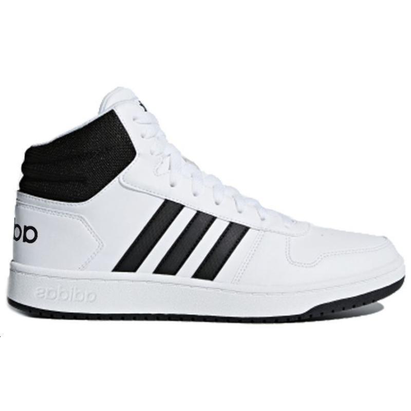 Adidas Hoops 2.0 Mid White Black Sneakers BB7208