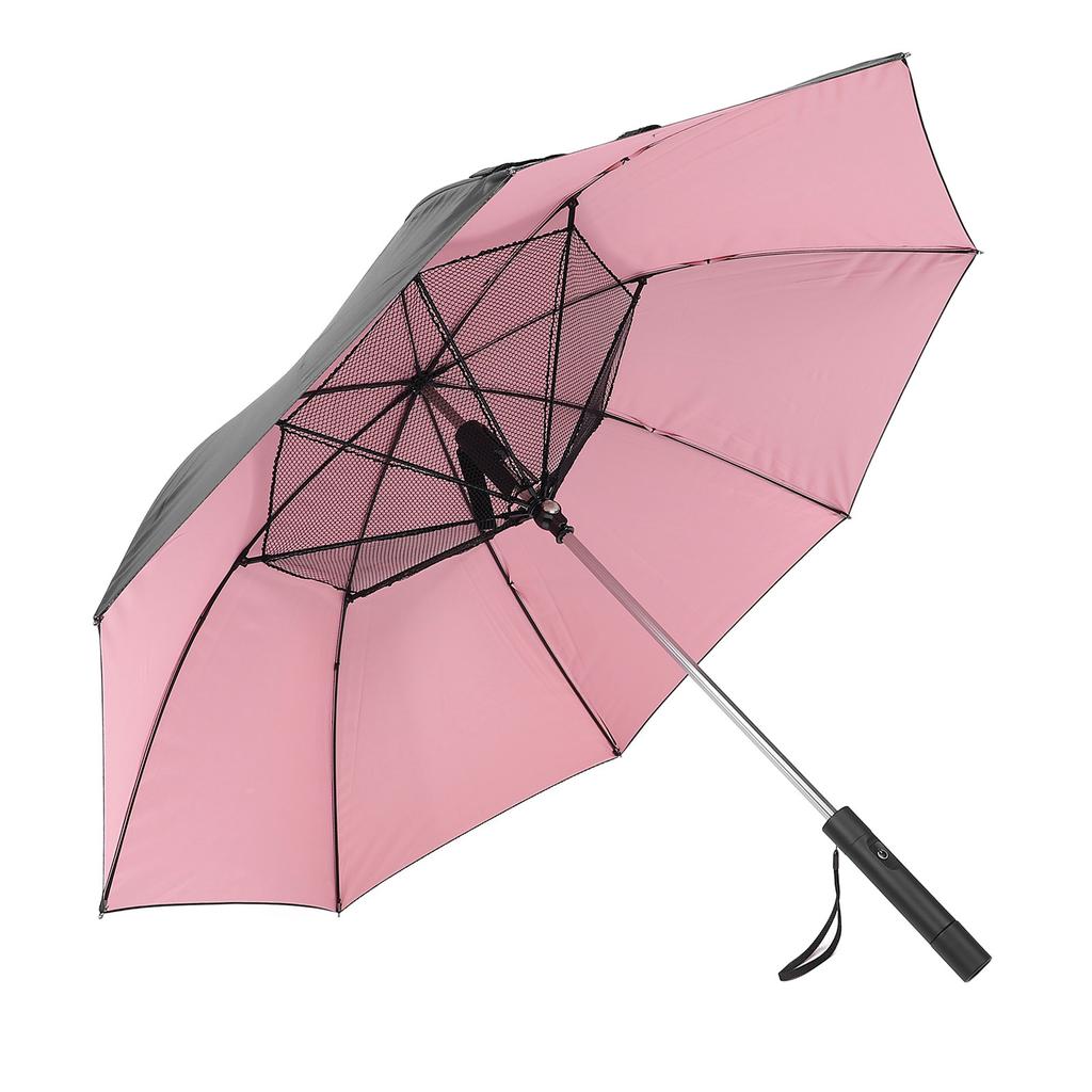 Portable Umbrella with Fan USB Rechargeable 2600mAh Power Bank Sun and Rain Umbrella Folding Compact Umbrella for Hot