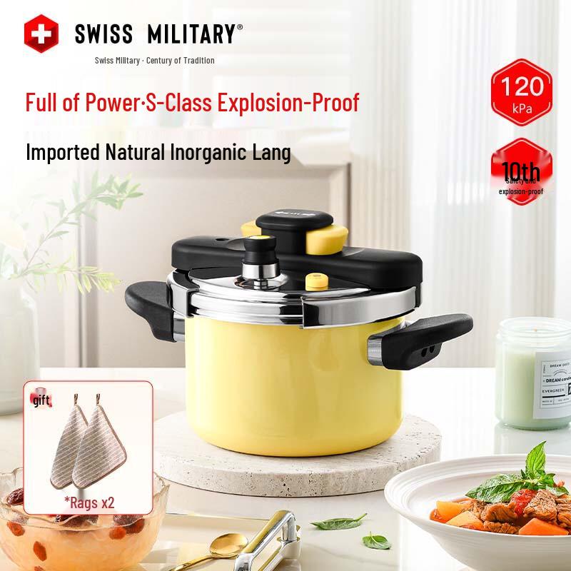 SWISS MILITARY 3L Enamel Pressure Cooker