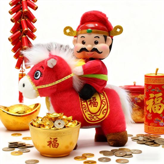 Horse Doll 2026 Year of The Horse Wealth Symbol Talisman for Chinese New Year Decor Zodiac Souvenir Gift