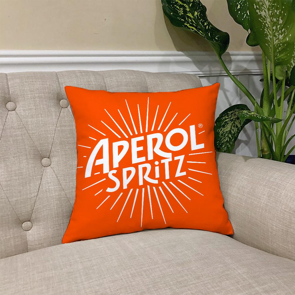 A-Aperol S-Spritz Logo Cushion Cover Square Sofa Cushion Cover Casual Skin-Friendly Comfortable Pillow Cover