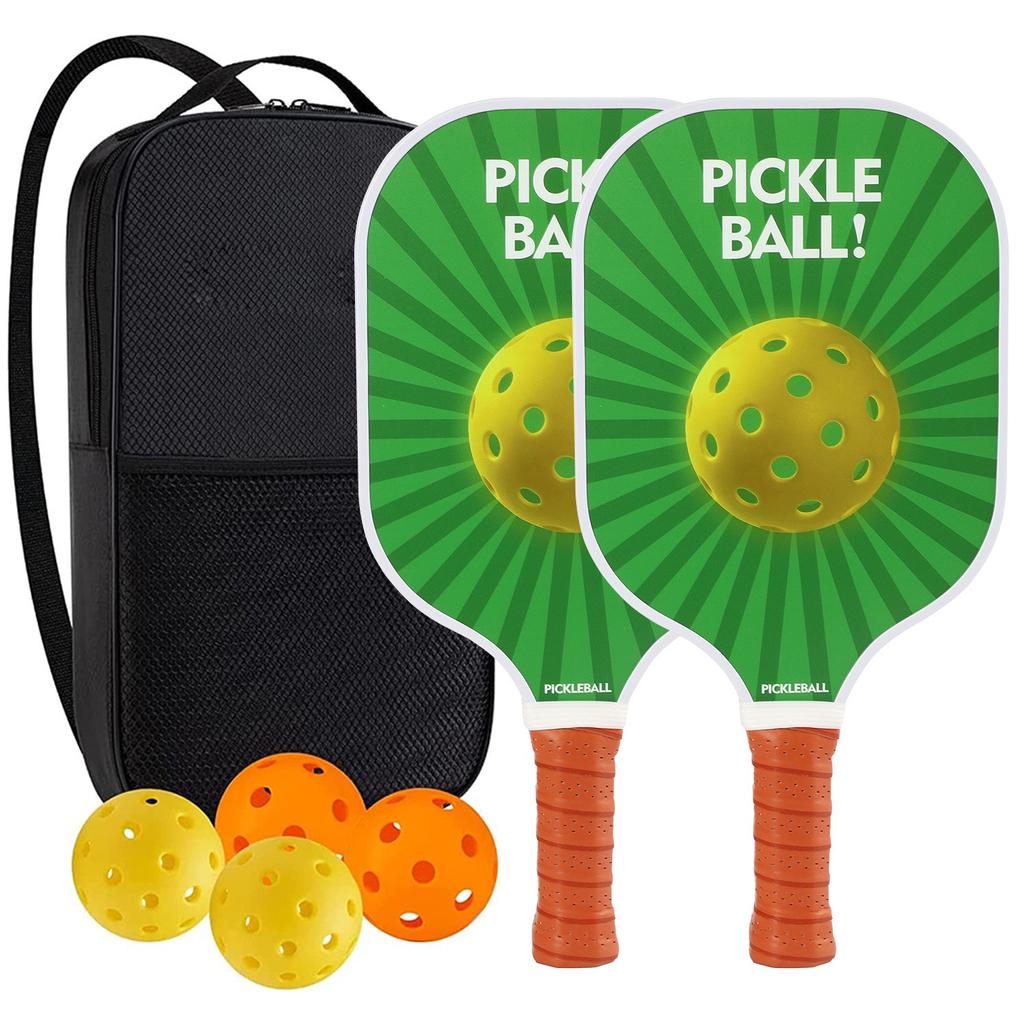 Pickleball-Schläger 2er-Set, Fiberglas-Pickleball-Set mit Pickleball-Schlägern und Tragetasche, Pickleball-Geschenke für Anfänger, Pickleball-Schläger-Set