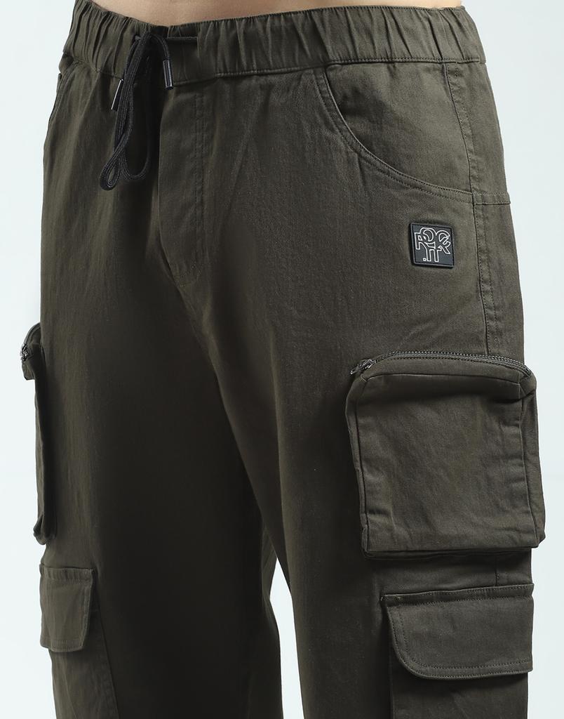 Rock it Men's Solid Straight Fit Cargo