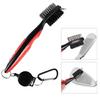 Practical Golf Putters Ball Cleaner Golf Double Sided Brush Grooves Cleaner With Carabiner Golf Club Cleaning Tool