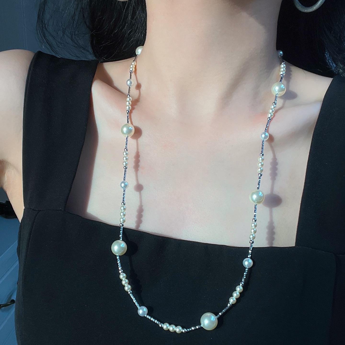 

Vintage High Quality Mixed Color Artificial Crystal Necklace Necklace Sweater Chain