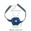 N11111 Super fairy denim flannel flower necklace women's new choker neck strap neck collar collarbone chain accessories