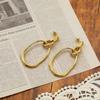 European American Retro Oval Earrings: Exaggerated, Simple, Light Luxury Studs for Women