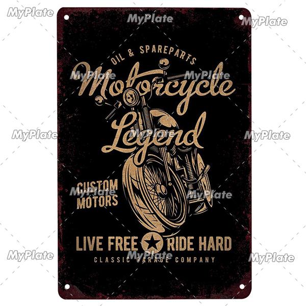 Motorrad Metall Zeichen Vintage Plaque Zinn Zeichen Wand Dekor Für Garage Club Platte Handwerk Fahrt Biker Poster Hot Rod