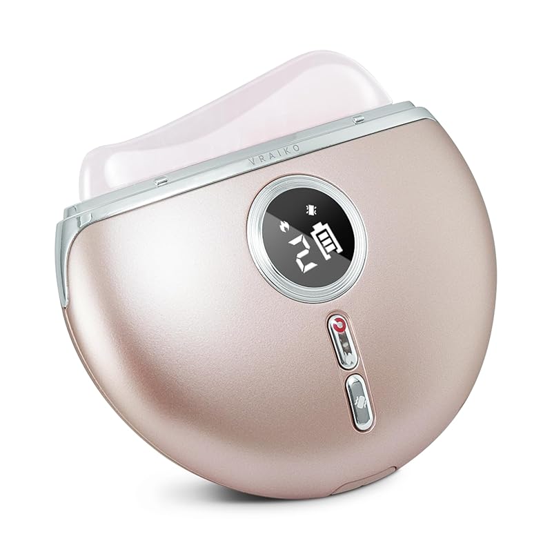 

VRAIKO AlpenGlow Электрический прибор Гуа Ша, Гуа Ша из розового кварца, Инструменты для лица Лифтинг, Отечность, Омоложение Естественное сияние (Розовое золото) розового золота