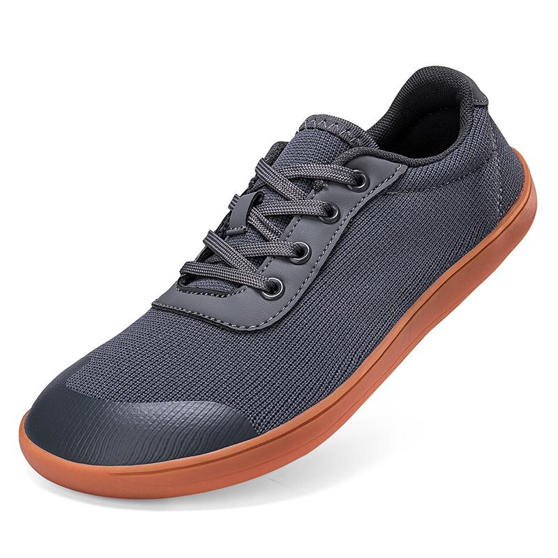 Damen Barfußschuhe Outdoor Wanderschuhe Breite Zehenbox Nullabsatzsohle Damen Sneaker Atmungsaktiv Minimalistisch Freizeitschuhe 40 graue