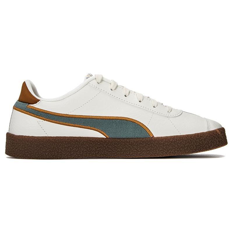 Puma Club Retro Prep Leather Comfortable Durable Lightweight Low-Top Sneakers Unisex Sneakers White Gray Green 389404-02