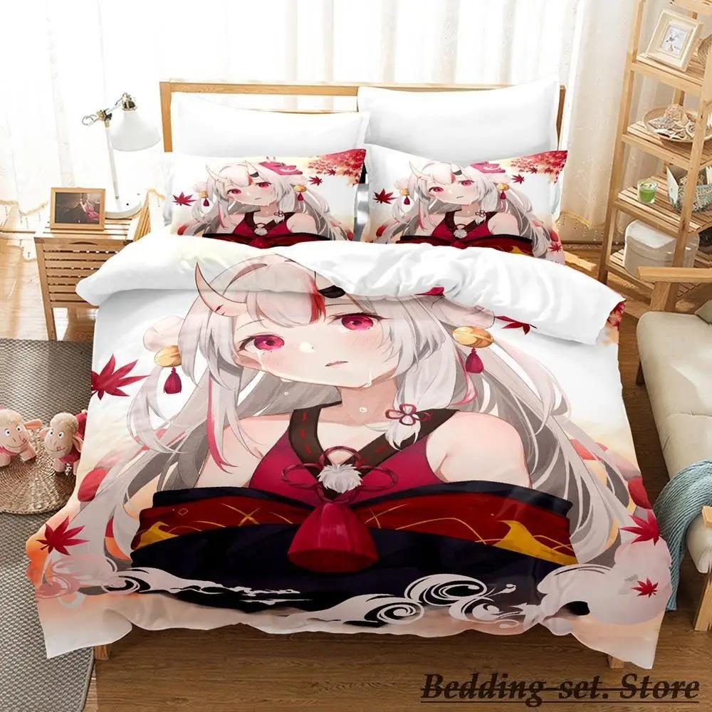 Nakiri Ayame Anime Bedding Set Single Twin Full Queen King Size Duvet Cover for Adult Kid Bedroom