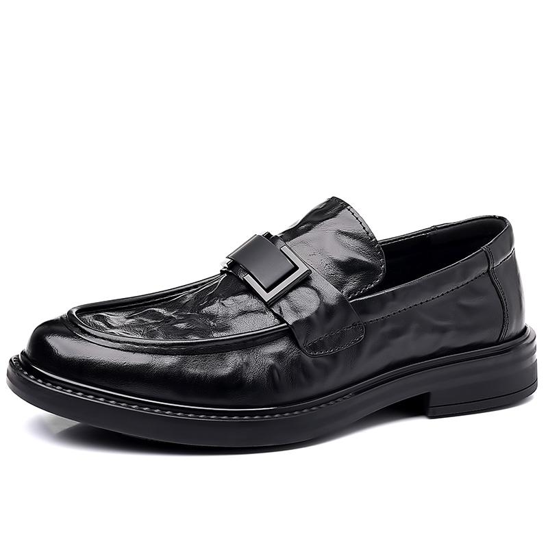 Fashion High End Brand Handmade Sole Men's Leather Casual Shoes Fashionable New Office Commuting Men's Driving Shoes Outdoor Brown