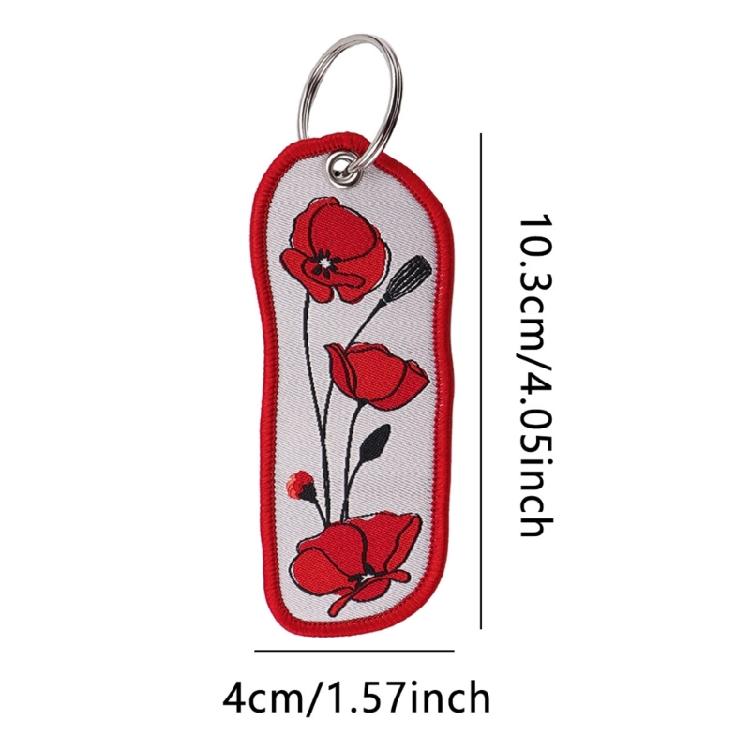 Lovely Embroidery Flower Key Holder Practical Decorative Item Wallet Keychain Pendant Charm For Travel And School