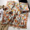 Silky Square Scarf Floral Print Headscarf Neck Scarf Bandana For Women Fashion Travel Daily Use