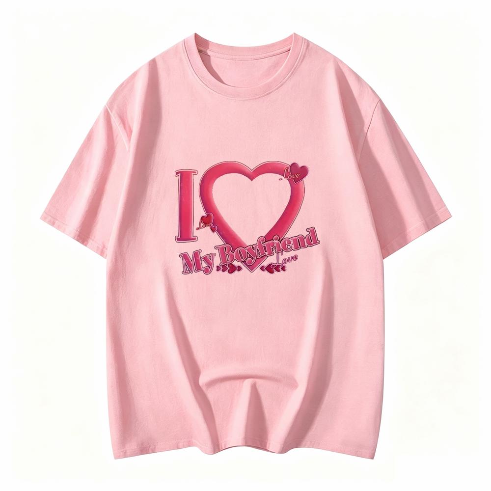 I Love My Boyfriend Coupon Tshirts High Quality Unisexunisex Tshirts Short Sleeve Summer Teeshirt
