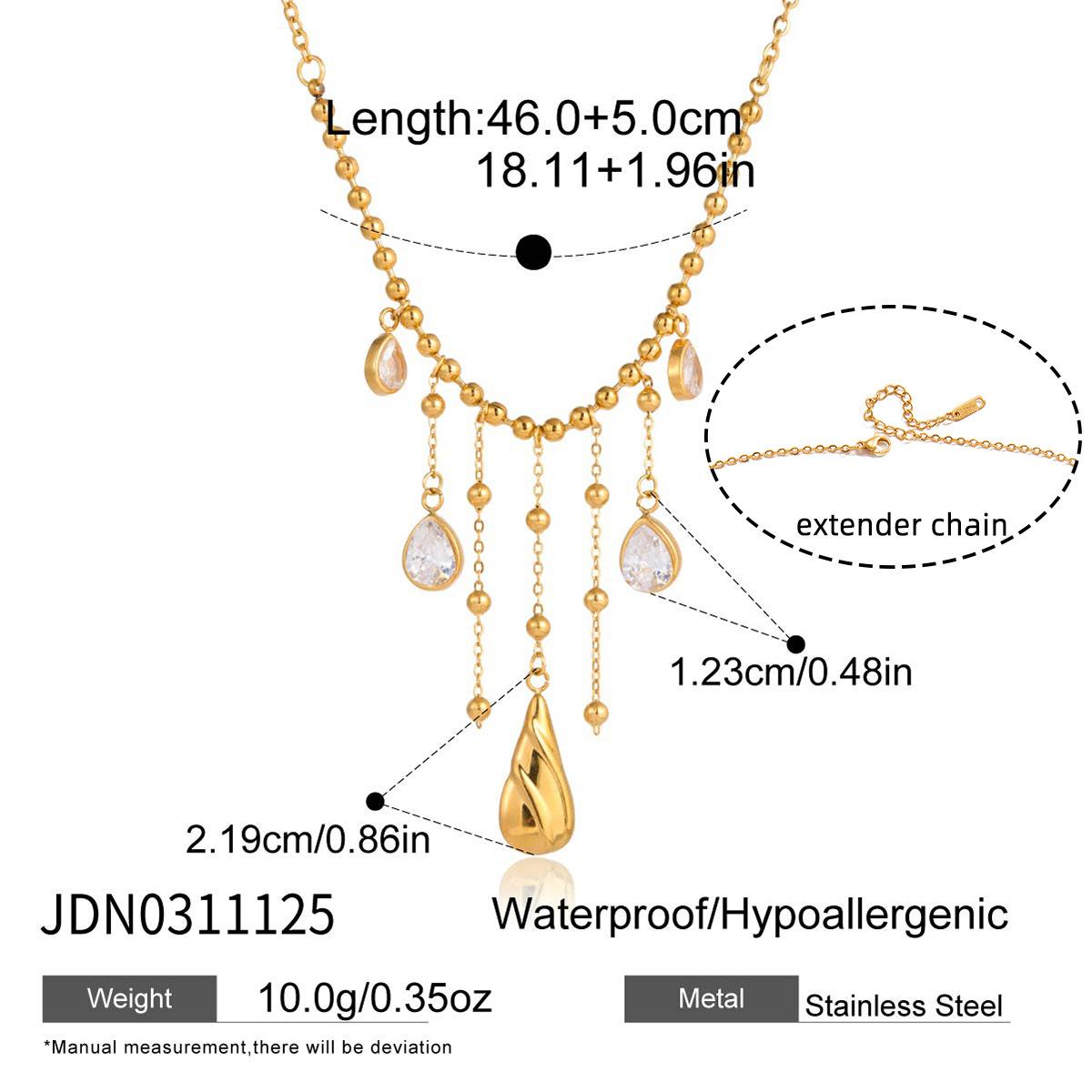 Classic niche feng shui drop zircon fringed necklace decorative jewelry