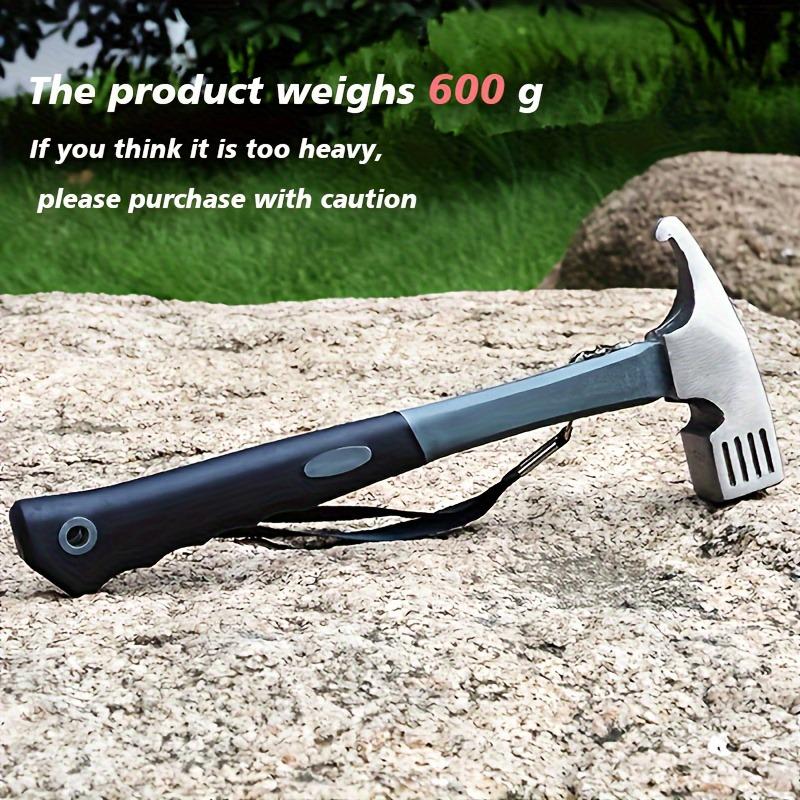 2pcs Heavy-Duty Camping Hammer with Tent Stake Remover - Comfort Grip Handle - Secure Carrying Strap Durable Carbon Steel Head for Outdoor Adventures
