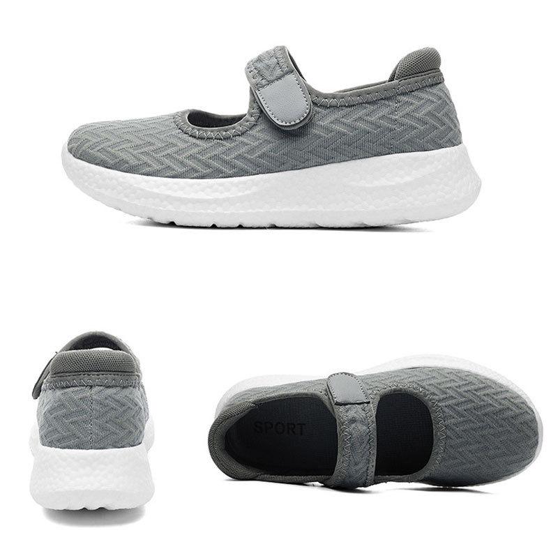 Spring walking shoes for women, middle-aged and old, Velcro, lightweight mother shoes, outdoor non-slip flat shoes for women