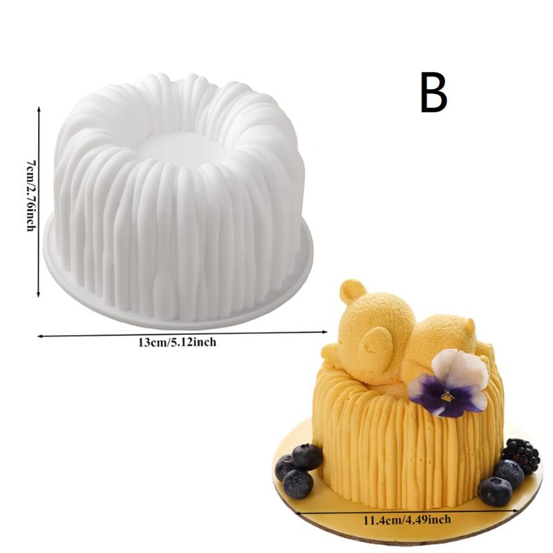 

Coil Texture Design French Mousse Cake Mold White Or Black Silicone Cake Mold Kitchen Bakeware Dessert Decorating Tools B